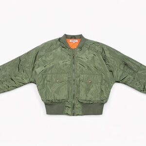 Only Olive Bomber Jacket with Orange Lining